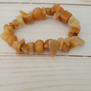 Red aventurine beaded stretch bracelet